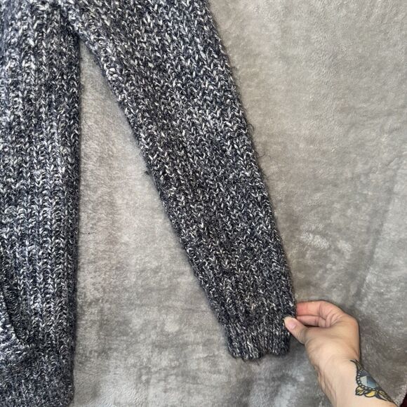 Abercrombie & Fitch Women’s Zip Sweater M Gray Marled Knit Cozy Y2K Preppy - Picture 4 of 8
